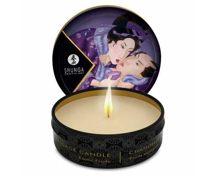 Shunga Erotic Art Massage Candle Exotic Fruits 1oz Sensual Massage Oil Candle For Intimate Moments