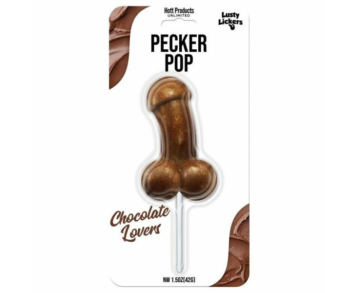 Introducing The Pleasure Pecker Pop Chocolate Lovers Penis Shaped Hard Candy On A Stick