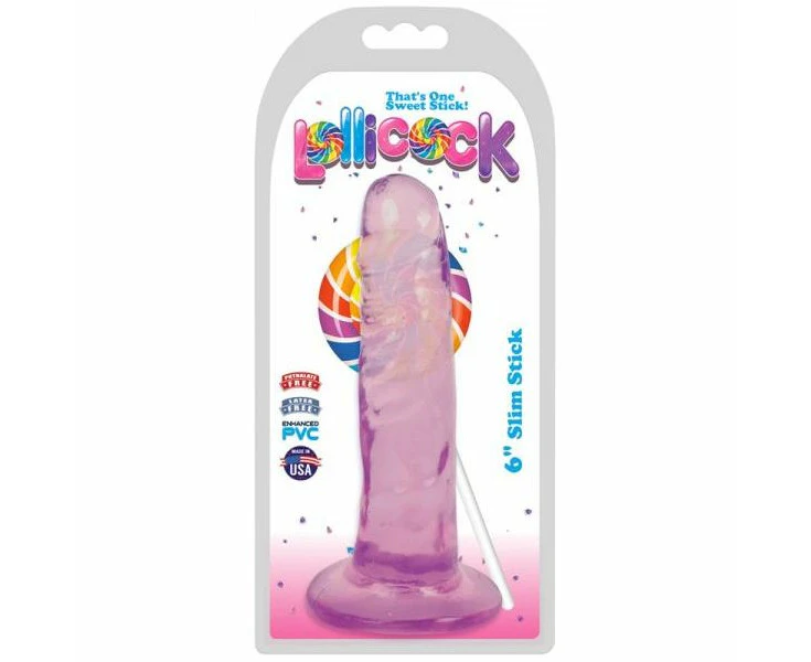 Lollicock Slim Stick 6in Grape Ice Realistic Pvc Dildo For Sensual Pleasure