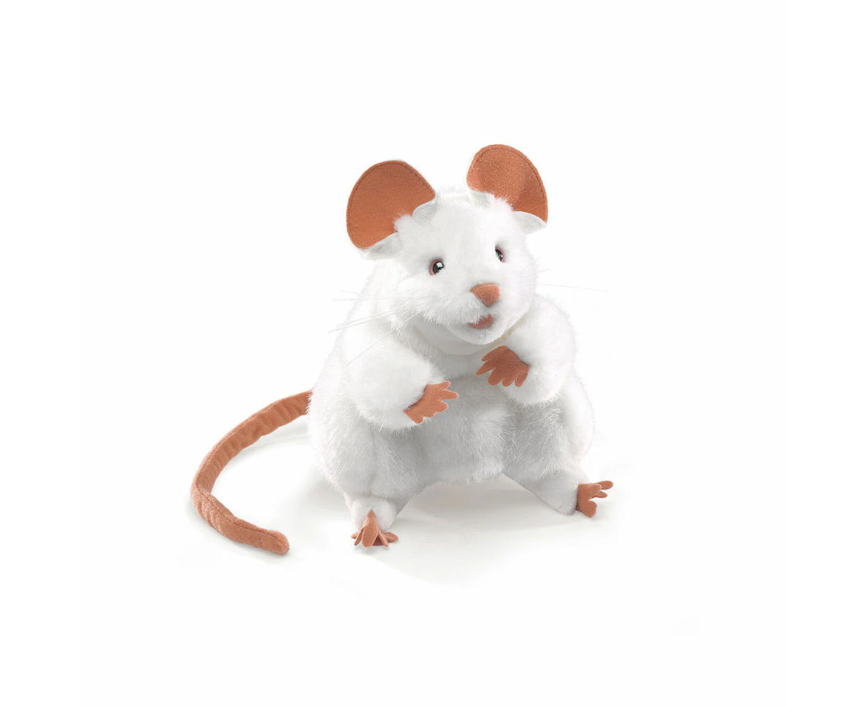 Folkmanis Mouse Hand Puppet 13x20cm Kids/Children Educational Toy White 3y+