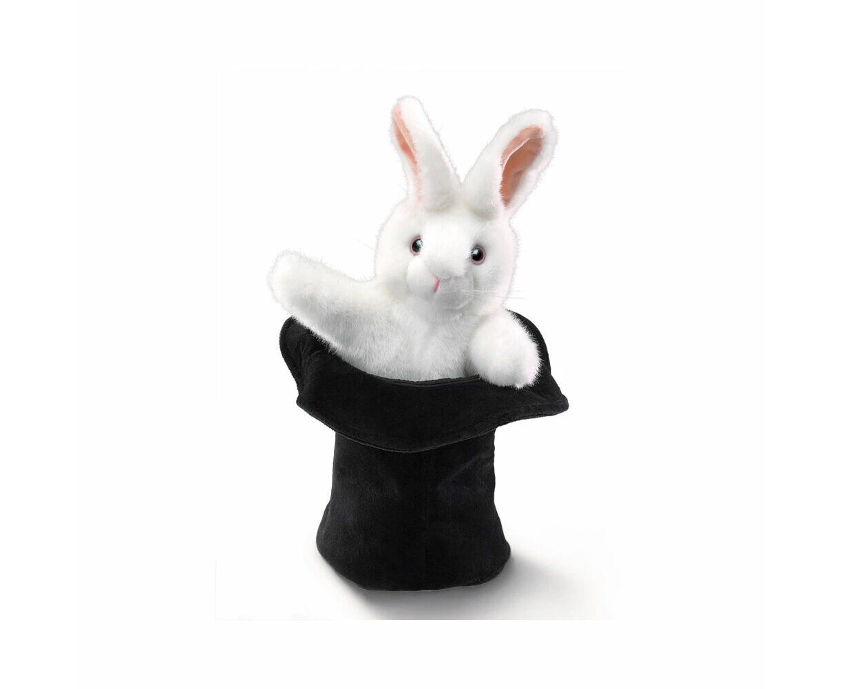 Folkmanis Rabbit In The Hat Pop-up Hand Puppet 20x36cm Kids/Children Toy 3y+