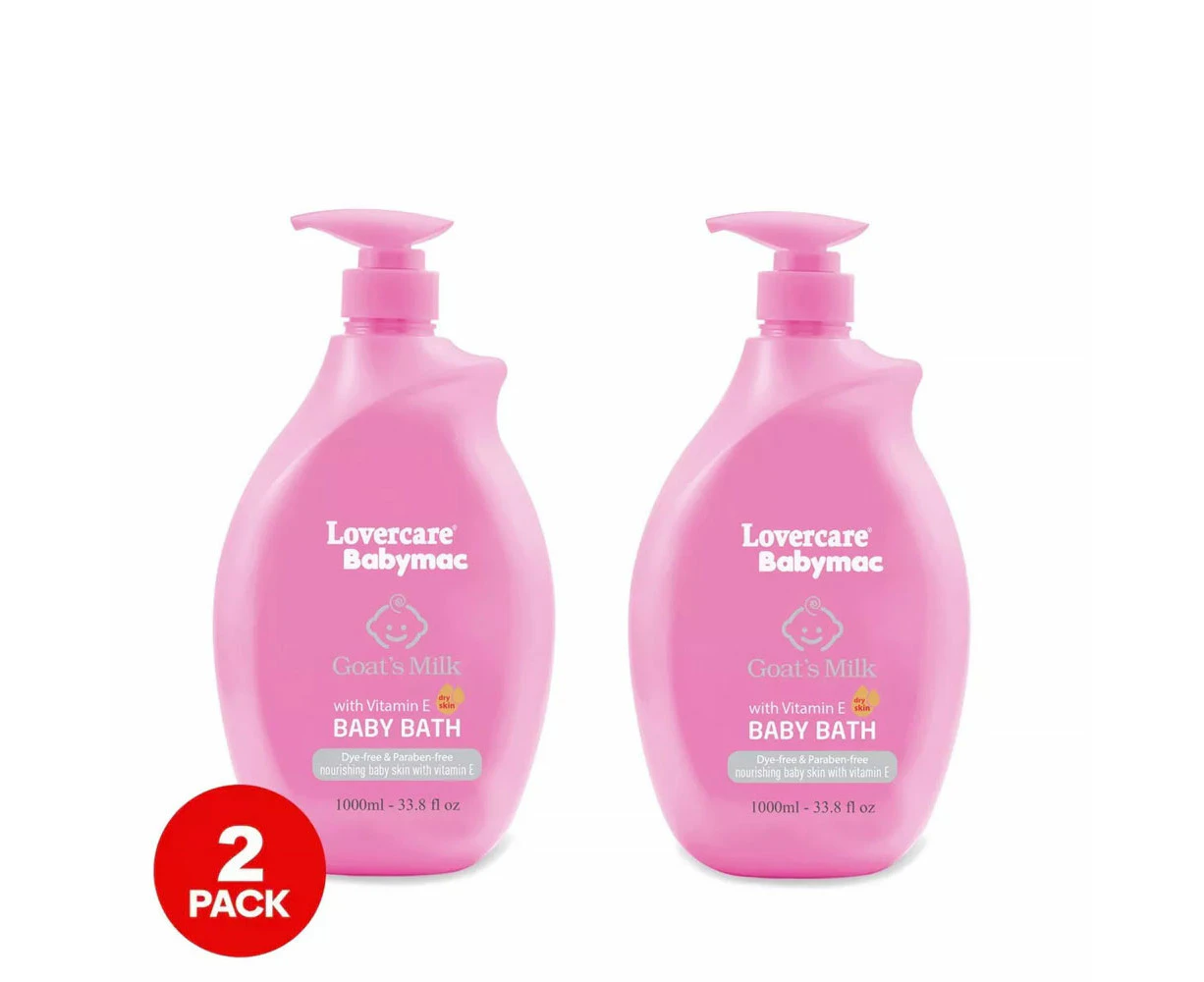 Pack of 2-Lovercare Babymac Goat's Milk bath with Vitamin E 1L-Baby Bath Wash