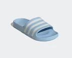 Adidas Women's Adilette Aqua Slides - Glow Blue/Zero Metallic