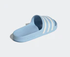 Adidas Women's Adilette Aqua Slides - Glow Blue/Zero Metallic