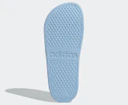 Adidas Women's Adilette Aqua Slides - Glow Blue/Zero Metallic