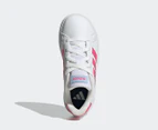 Adidas Kids'/Youth Grand Court 2.0 Sneakers - Cloud White/Pulse Magenta/Glow Blue