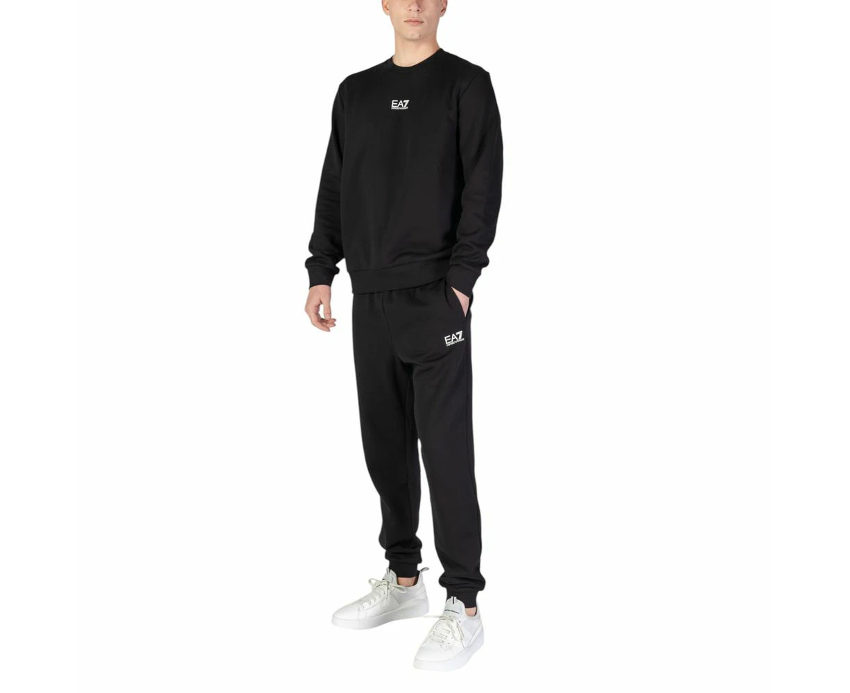 Ea7 Emporio Armani Black Cotton Sweatsuit