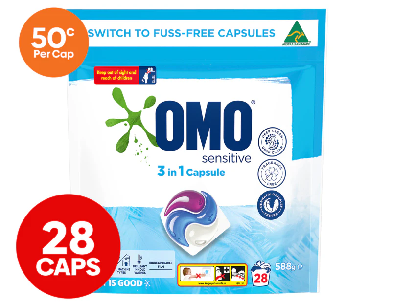 OMO Sensitive 3-in-1 Capsules 28pk