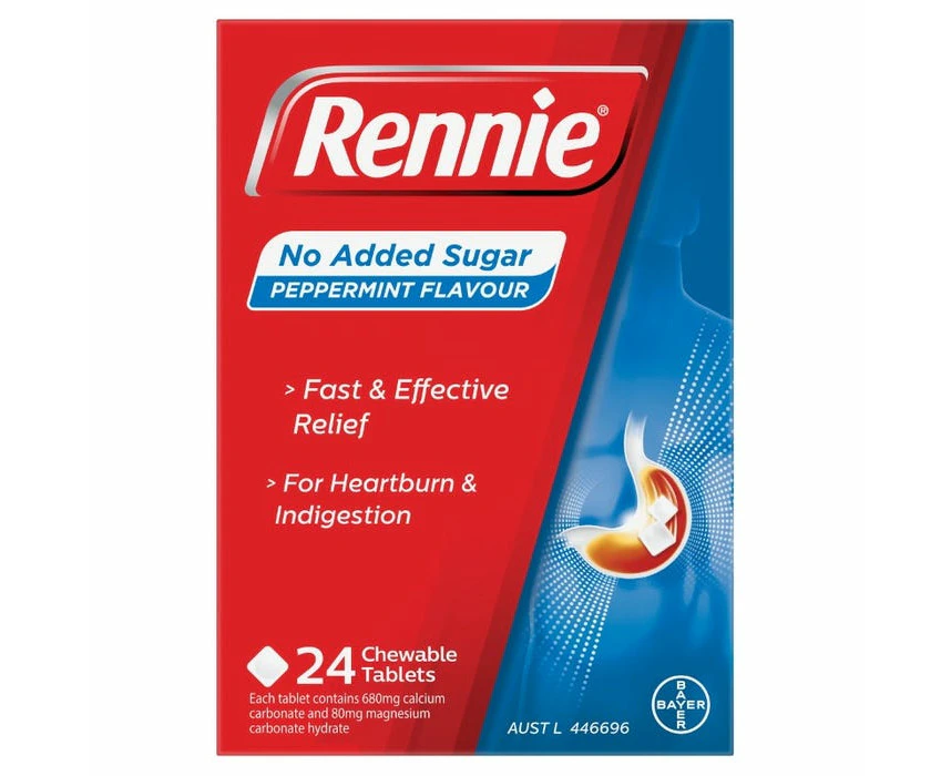 Rennie No Added Sugar Peppermint 24tab