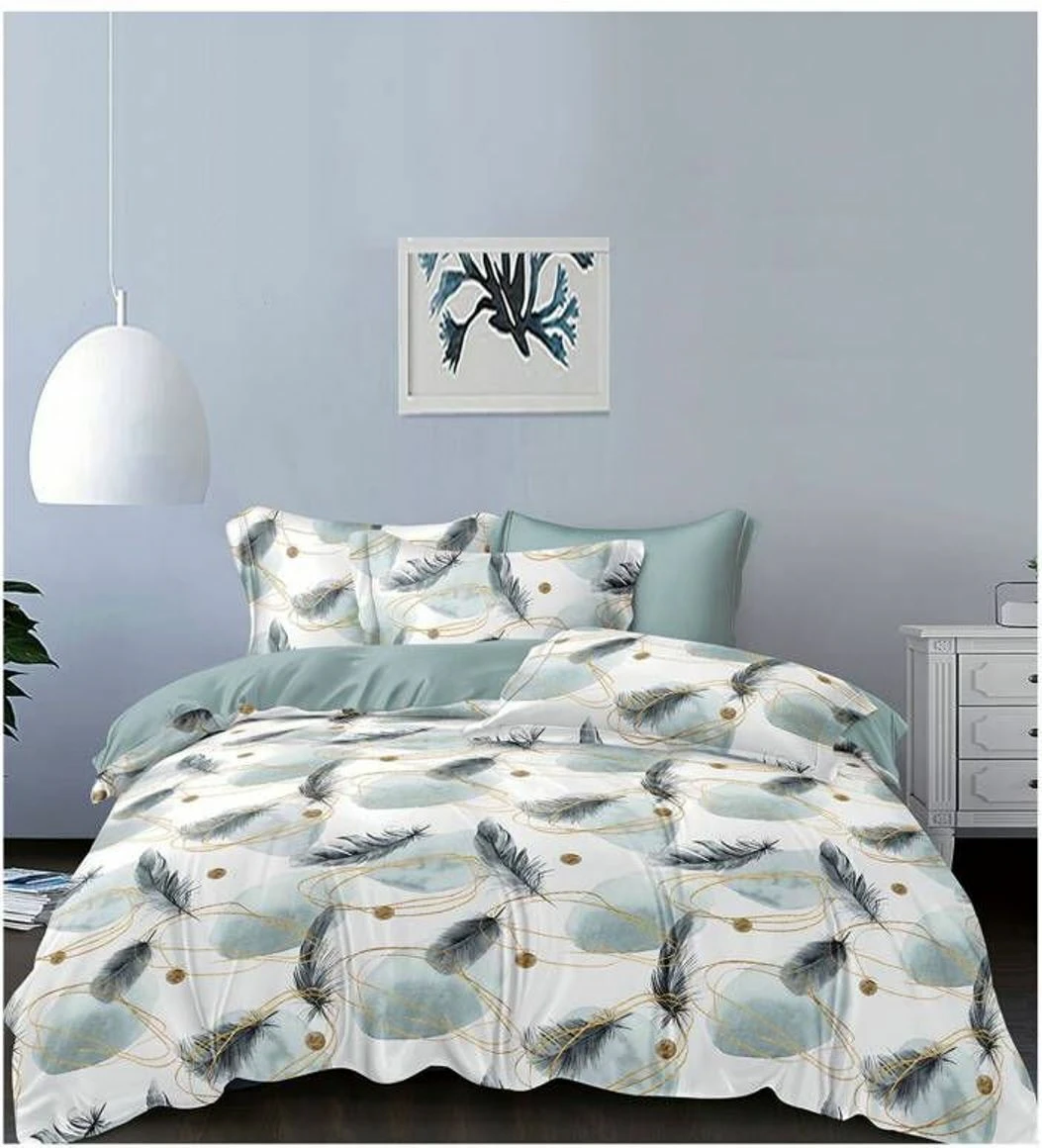 Feather Stone Balance Quilt Doona Duvet Cover Pillow Case Set