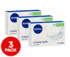 3 x Nivea Creme Soft Care Soap Twin Pack 200g