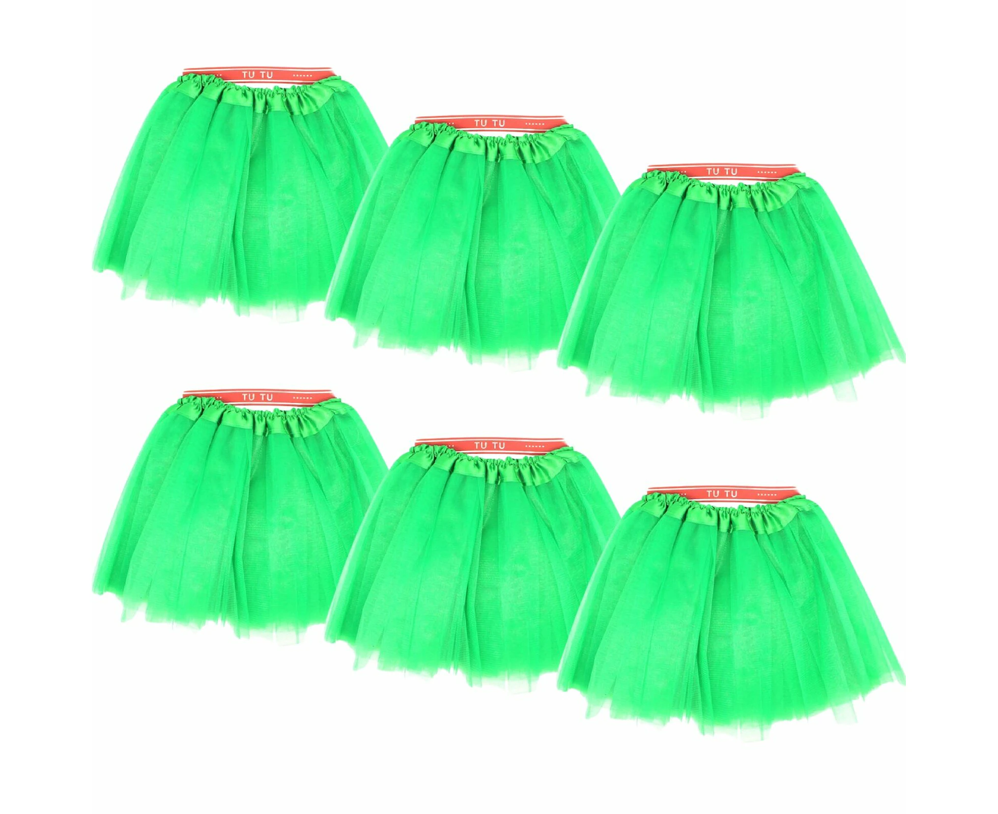 6x Green Tulle Ballerina Tutu Small, 3-Layer Children s Costume Skirt Australia Day