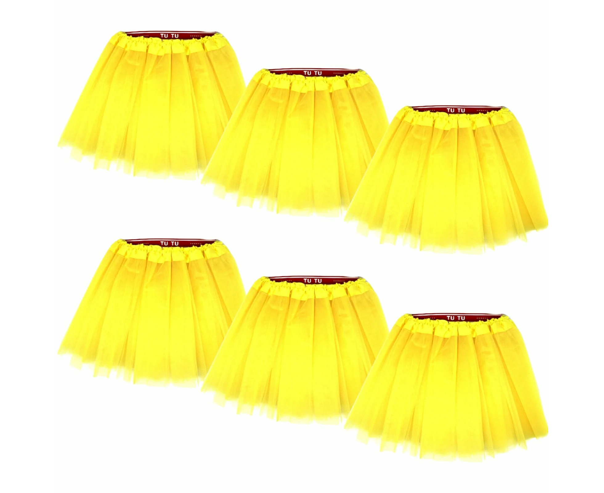 6x Yellow Tulle Ballerina Tutu Small, 3-Layer Children s Costume Skirt Australia Day