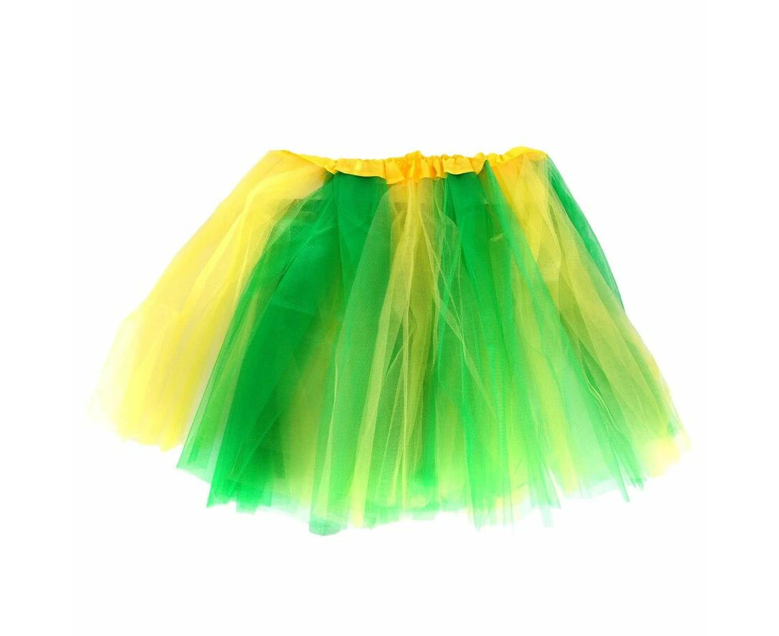 Green and Gold Yellow Adult Tutu Cheer Australia Day Medium Size, 40cm Length Adjustable