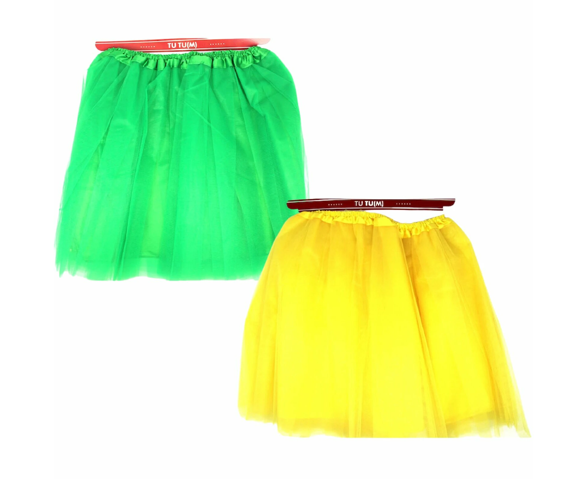 2x Tulle Ballerina Tutu, Yellow & Green Medium, 3-Layer Adult Costume Australia Day