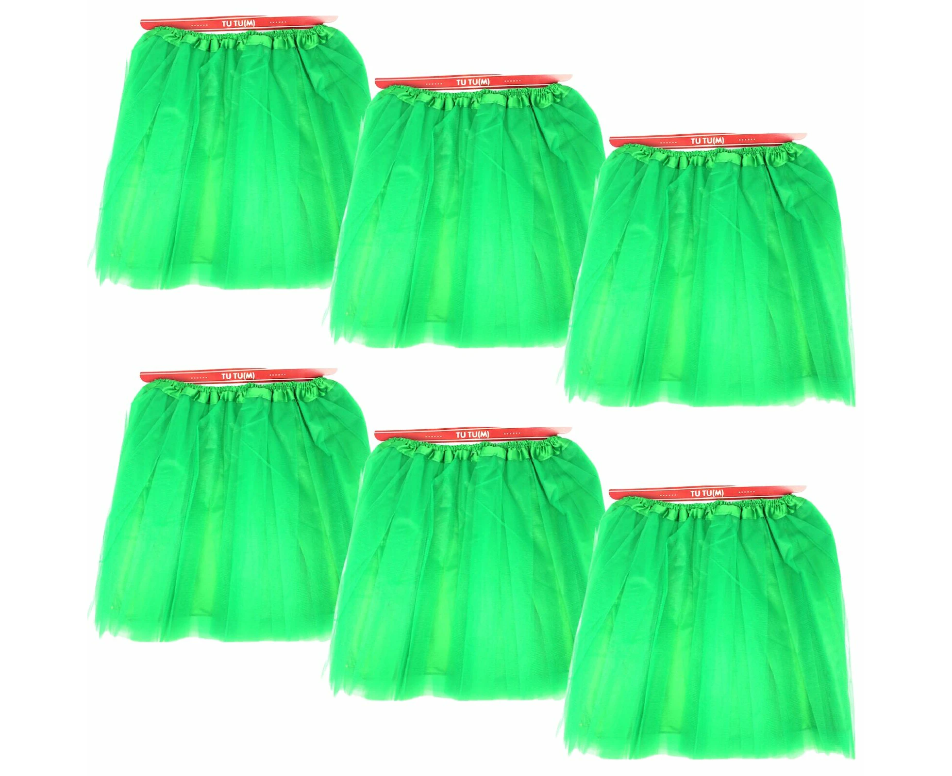 6x Green Tulle Ballerina Tutu Medium, 3-Layer Adult Costume Australia Day