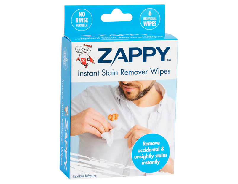 Zappy Instant Stain Remover Wipes 6 Pack