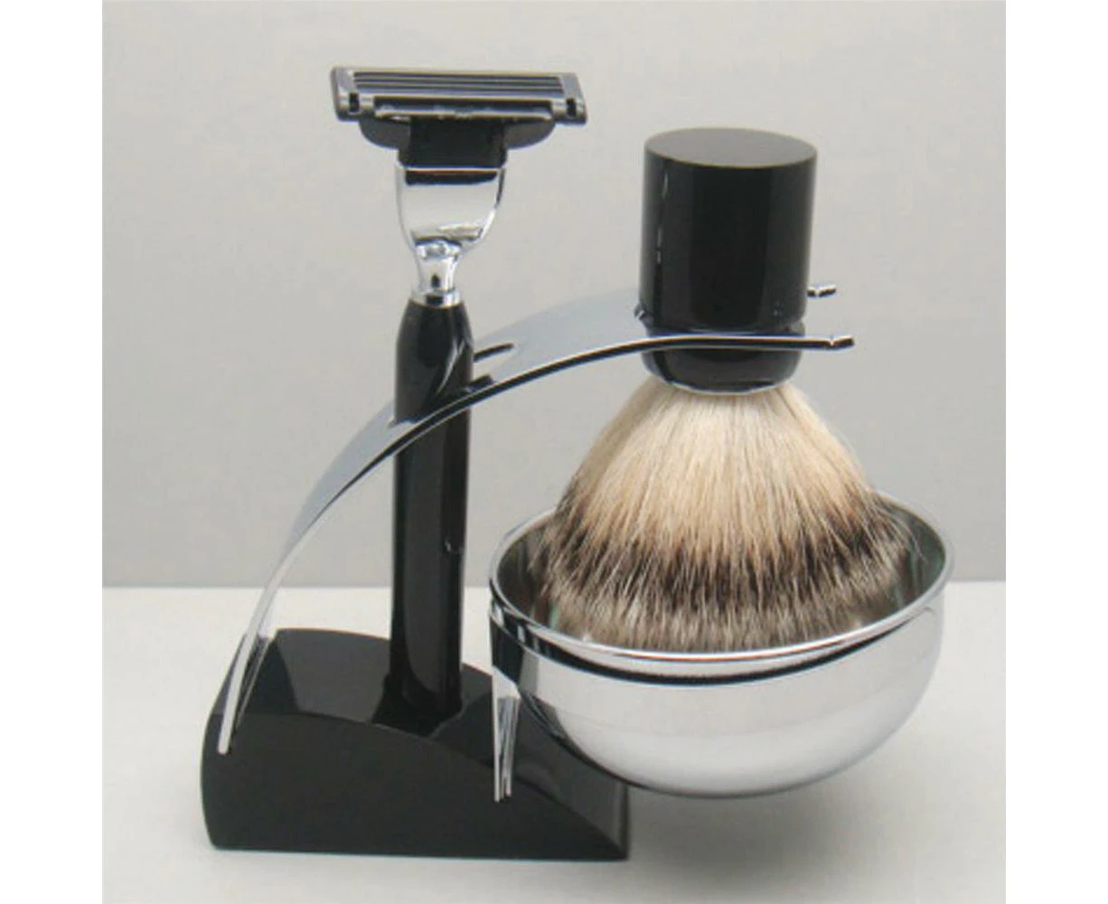 3083 - Mak3 Shave Set with Badger (Black)