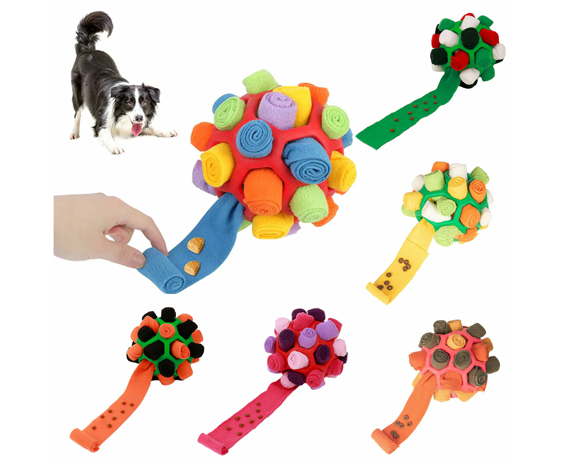 Sniffing Snuffle Ball Dog Toy Interactive Relieve Pressure Puzzle Toy Funny Slower Food Training Toys d