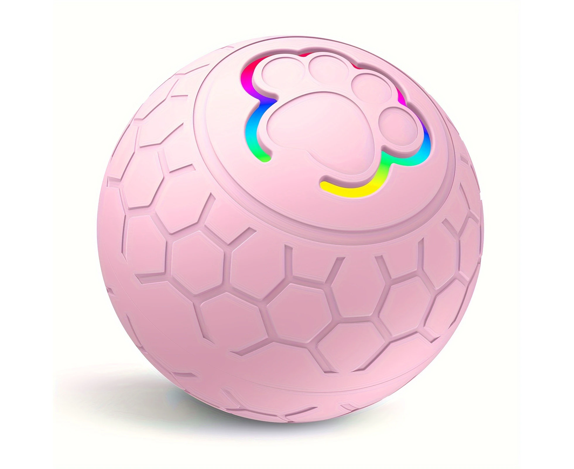 Styled Flaired Dog Toy Bouncing Ball, Smart Bouncing Dog Ball Rechargeable Puppy Toy Ball with Colorful Flashing Lights - Pink