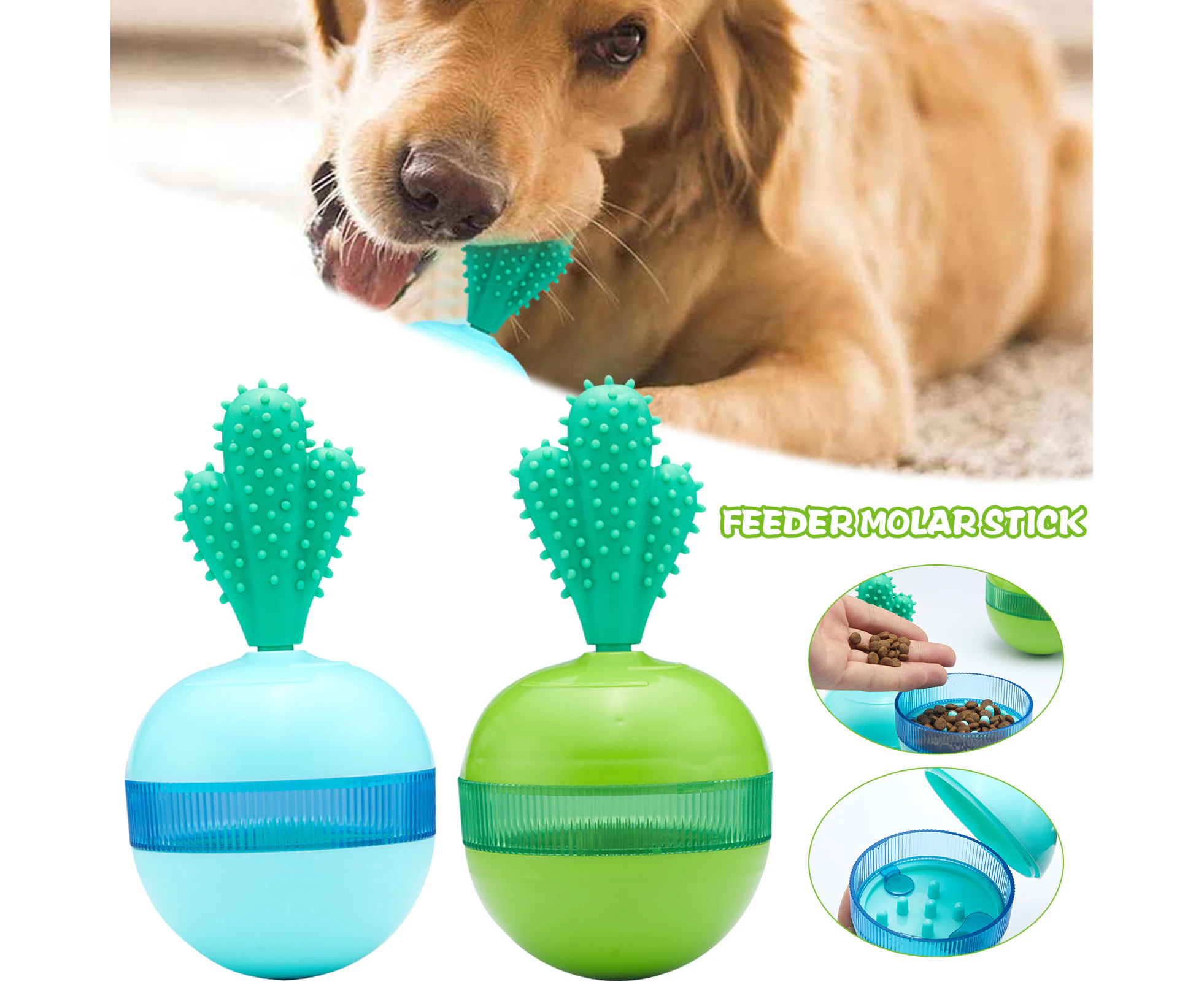 Tumblers Pet Toy Pet Food Foraging Toy For Dog Cat Slowing Eating Stress Relief Pet Interaction Play Toy blue