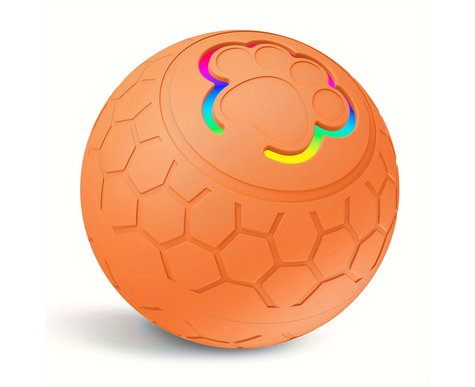 Styled Flaired Dog Toy Bouncing Ball, Smart Bouncing Dog Ball Rechargeable Puppy Toy Ball with Colorful Flashing Lights - Orange