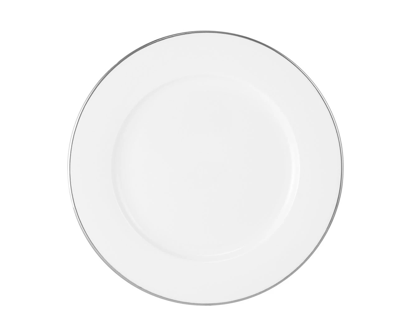 Set of 4 Maxwell & Williams 19cm White Platinum Rim Side Plates - White/Platinum