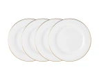 Set of 4 Maxwell & Williams 19cm White Gold Rim Side Plates - White/Gold