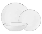 Maxwell & Williams 12-Piece White Platinum Coupe Dinner Set - White/Platinum