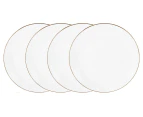 Set of 4 Maxwell & Williams 27.5cm White Gold Coupe Dinner Plates - White/Gold