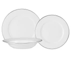 Maxwell & Williams 12-Piece White Platinum Rim Dinner Set - White/Platinum