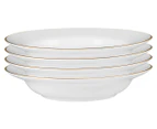 Set of 4 Maxwell & Williams 23cm White Gold Rim Soup Bowls - White/Gold