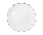 Set of 4 Maxwell & Williams 23cm White Platinum Coupe Entrée Plates - White/Platinum