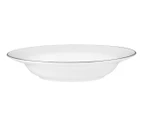 Set of 4 Maxwell & Williams 23cm White Platinum Rim Soup Bowls - White/Platinum