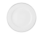 Set of 4 Maxwell & Williams 27.5cm White Platinum Rim Dinner Plates - White/Platinum