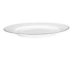 Set of 4 Maxwell & Williams 27.5cm White Platinum Rim Dinner Plates - White/Platinum