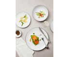 Maxwell & Williams 12-Piece White Platinum Coupe Dinner Set - White/Platinum