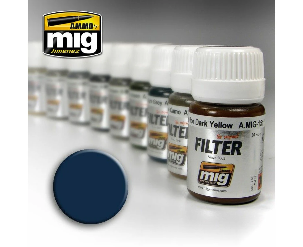 Ammo By Mig Filters Blue For Dark Grey 35ml