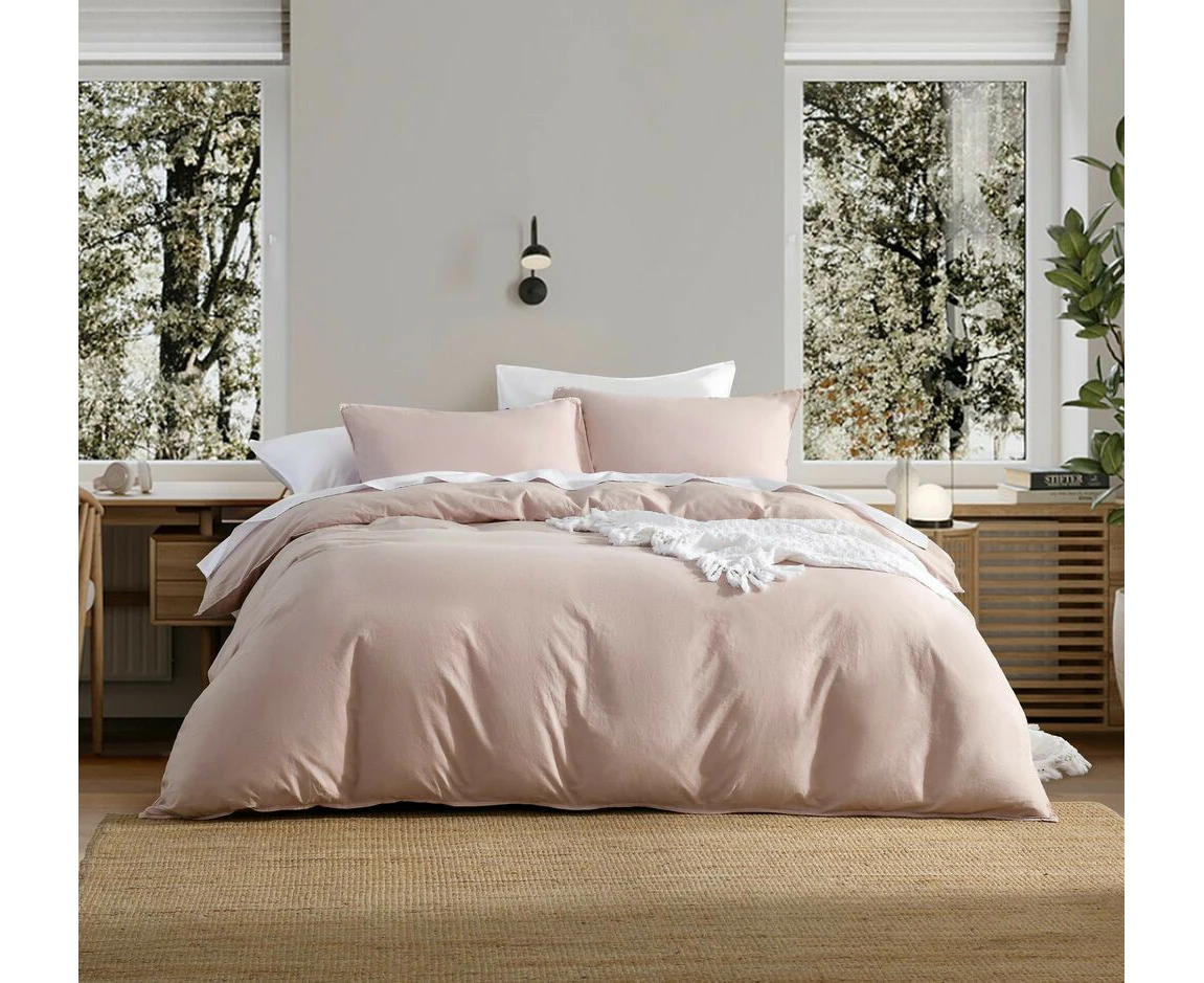 Harper Home Vintage Washed Quilt Cover Set | Pink