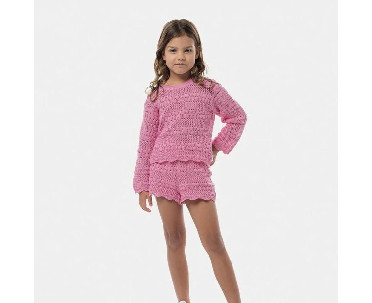 Pointelle Knit Jumper, Piping Hot