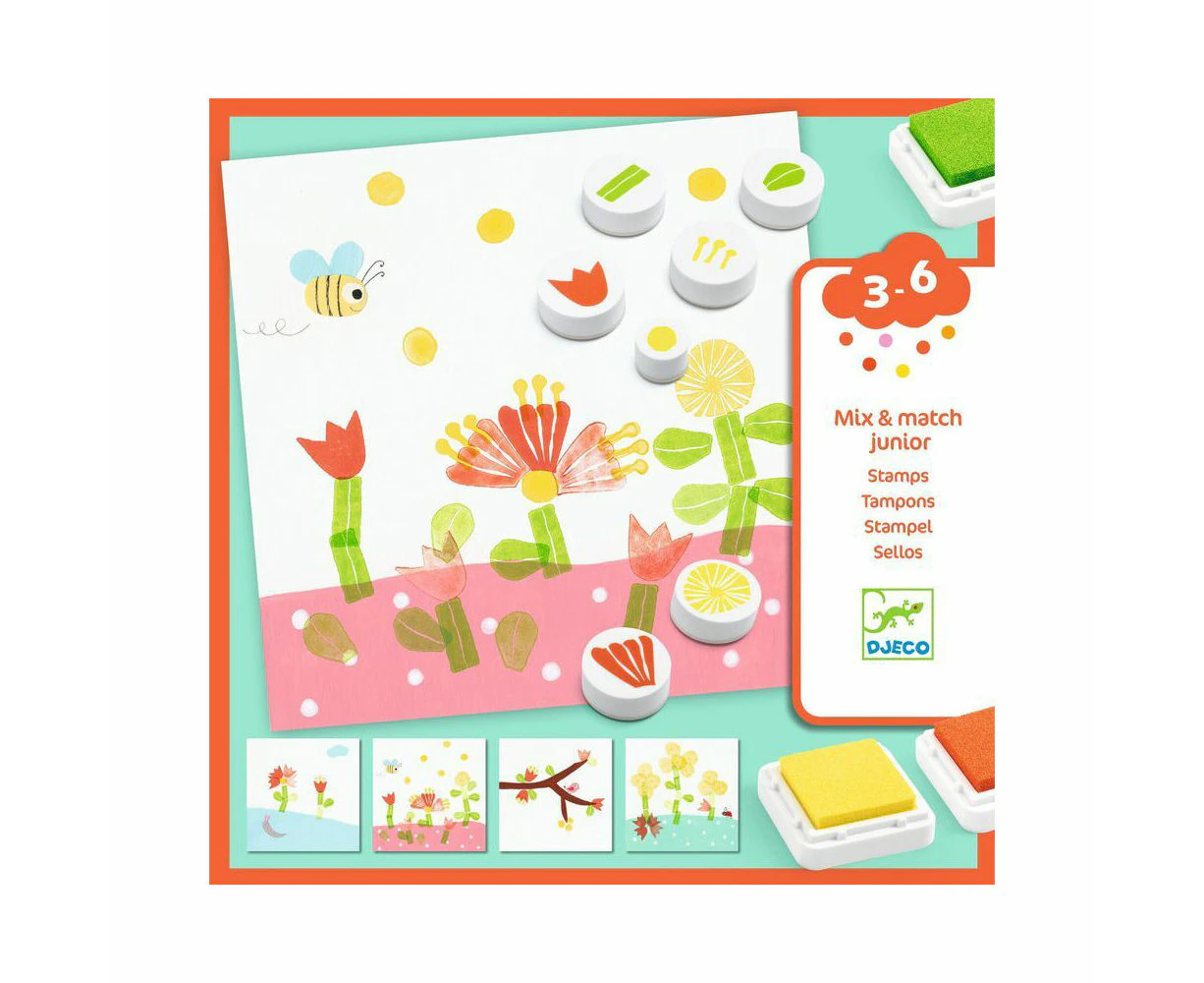 Djeco With Flowers Stamps Kids/Children Educational Creative Crafts/Art Set 3y+