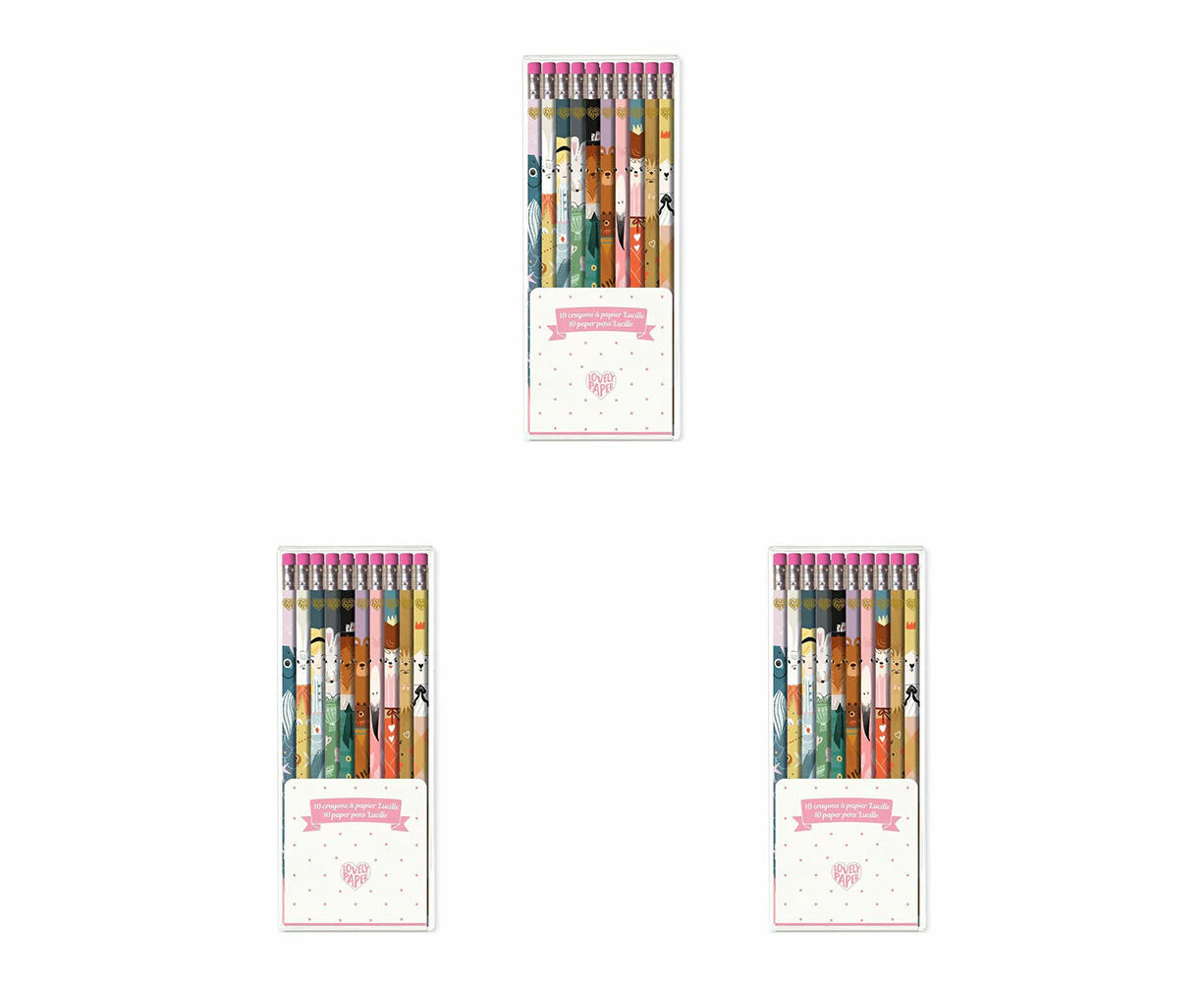 30pc Djeco Lucille Eraser Tipped Coloured Drawing Pencils Kids/Children 3y+