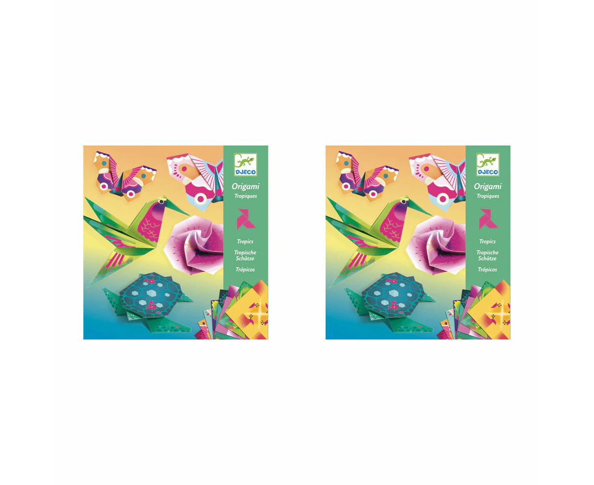 2x Djeco Tropics Origami Kids/Children Art Educational Folding Activity Kit 7y+