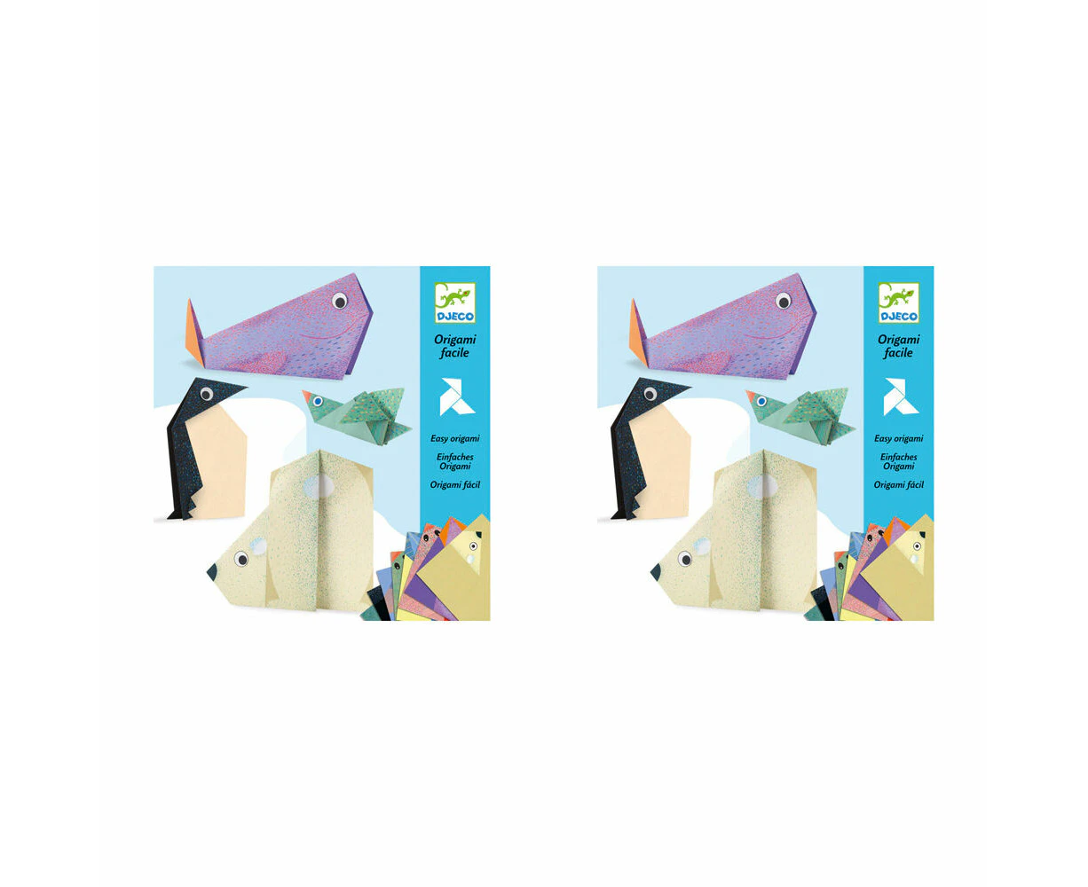 2x Djeco Polar Animals Origami Kids/Children Art/Craft Folding Activity Kit 6y+