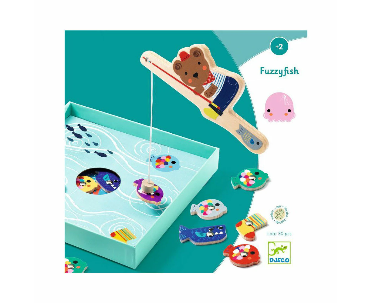 Djeco Fuzzyfish Magnetic Fishing Interactive Play Toy 23x23cm Kids/Child 2y+