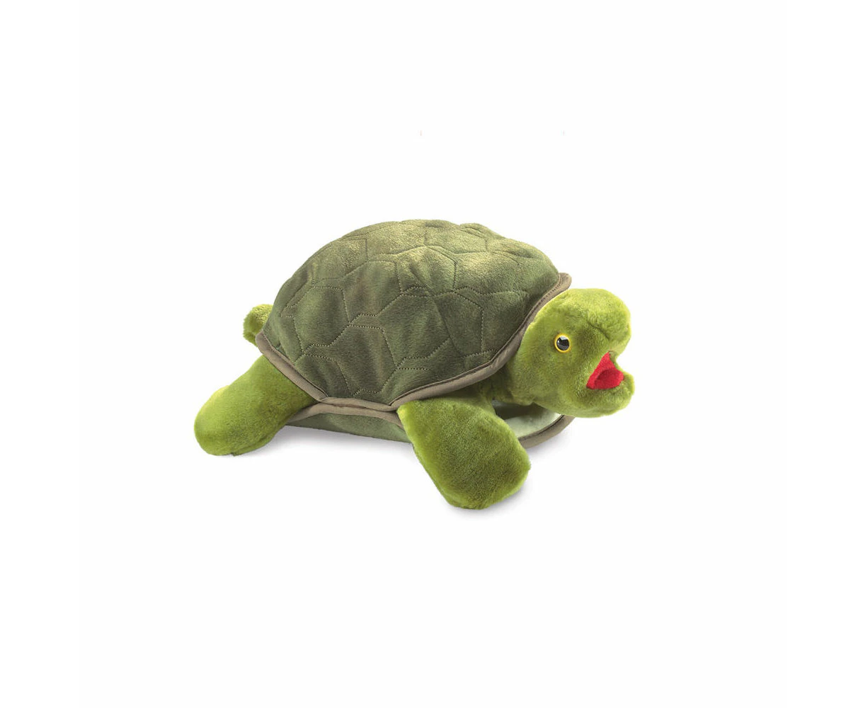 Folkmanis Large Plush Turtle Puppet 33x28cm Kids/Children Play Toy Green 3y+