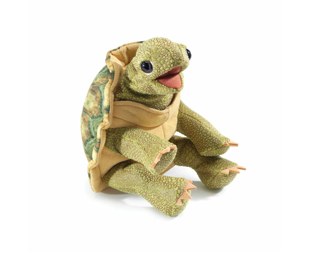 Folkmanis Standing Tortoise Hand Puppet 30x28cm Soft Animal Toy Kids 3y+