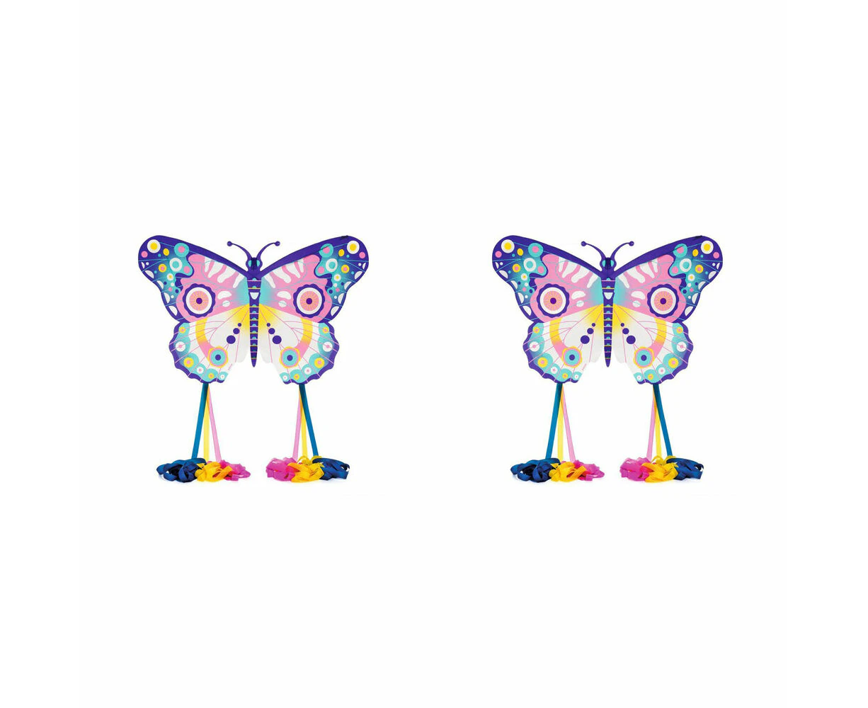 2x Djeco Maxi Colorful Butterfly Giant Flying Kite Outdoor Fun Toy Kids5y+