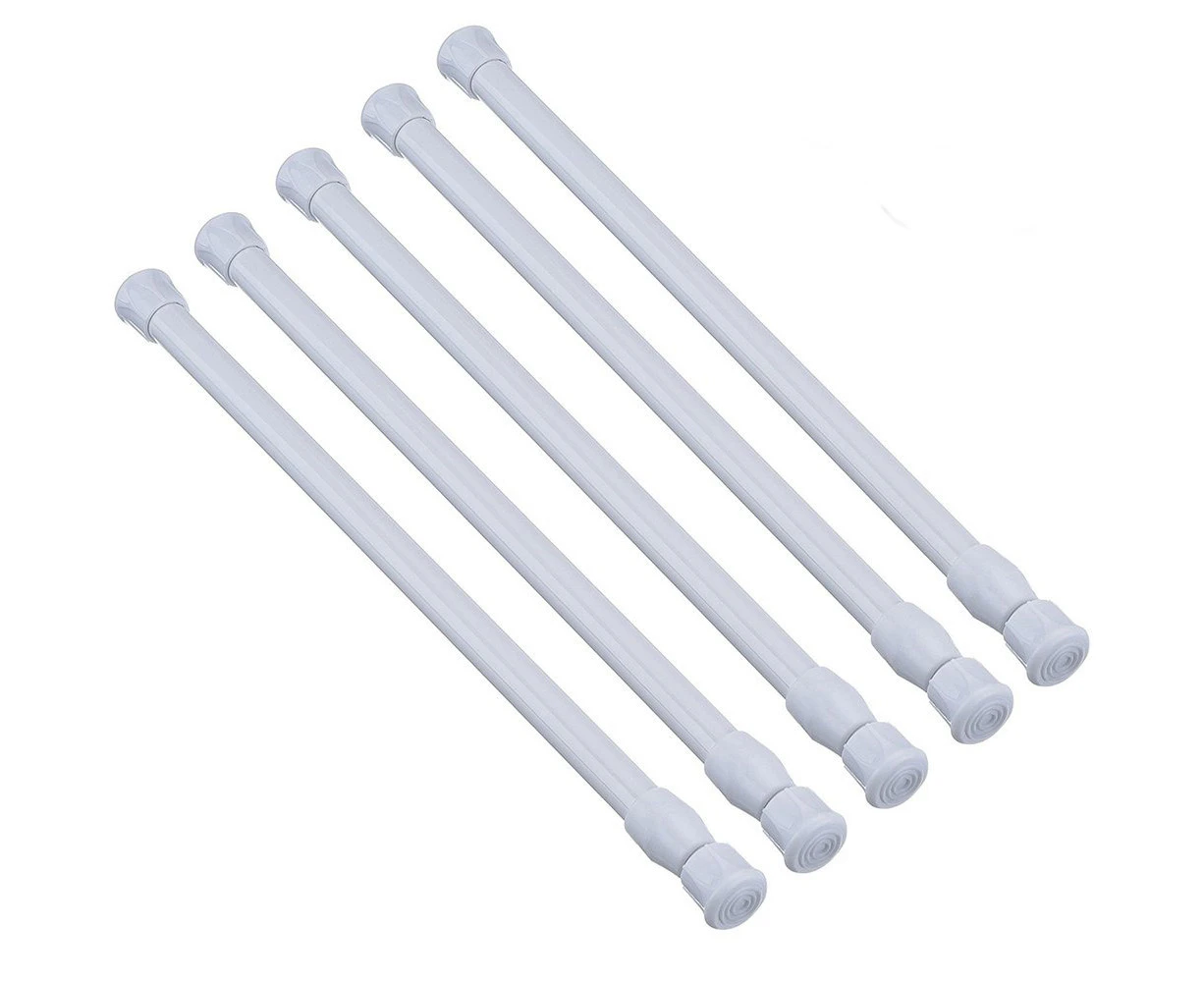 Xelparuc 5 Pcs Tension Rods, Cupboard Bars Tensions Rod Curtain Rod 15.7" To 27.5"(Approx.), Extendable Width Spring Tension Rods Fit In The