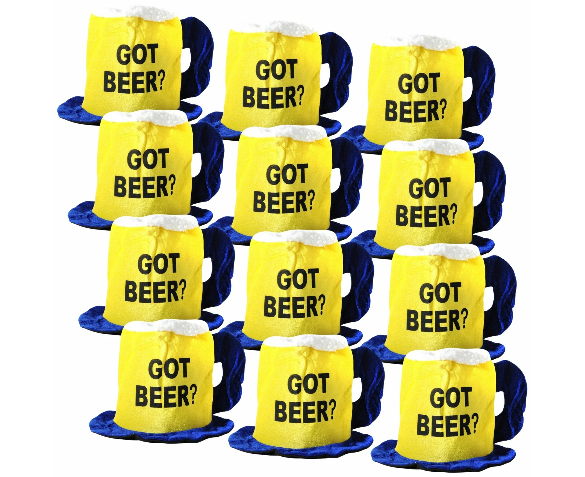 12x Got Beer? Novelty Fabric Hat Fun Costume Accessory for Parties & Events